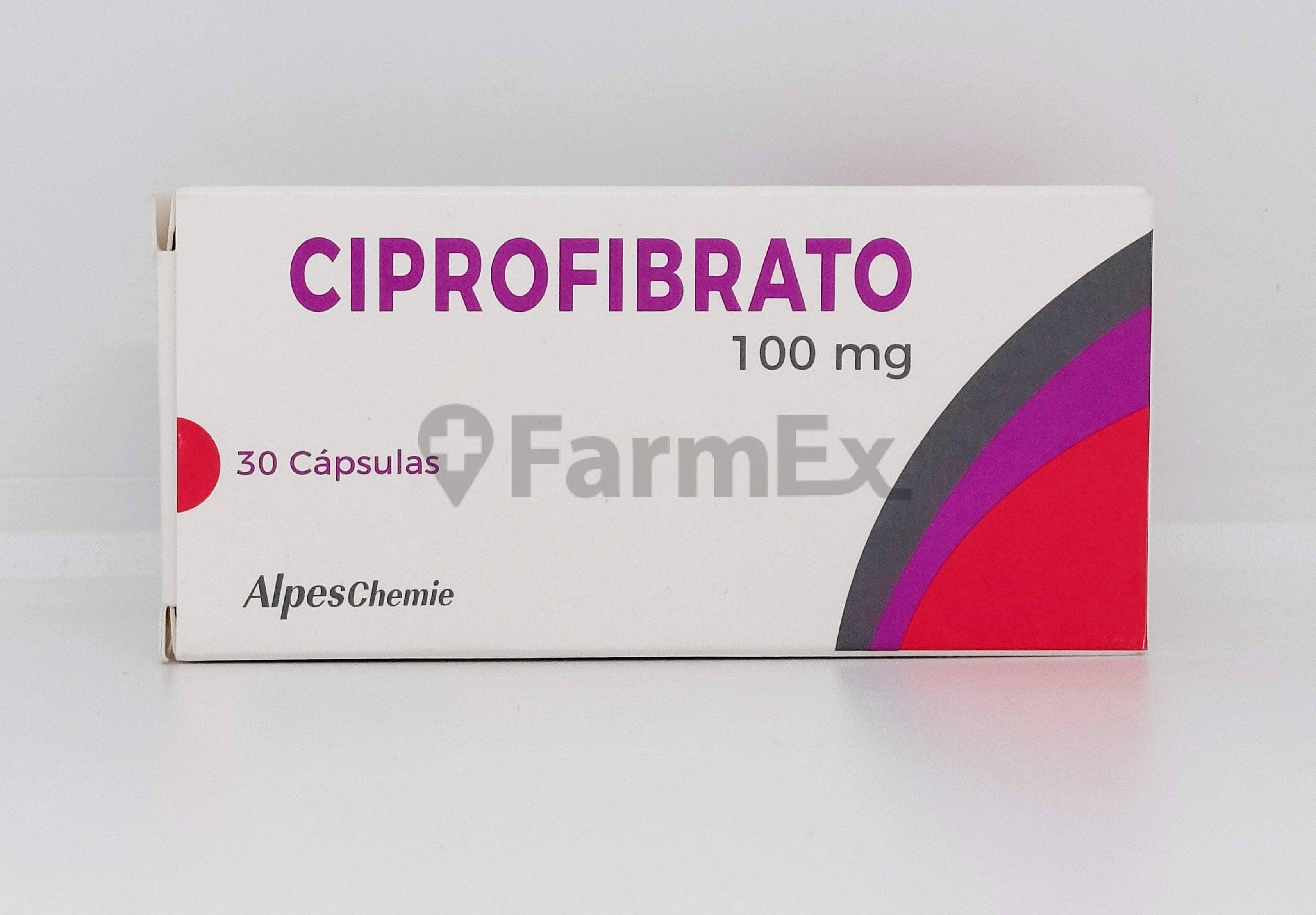 Ciprofibrato 100 mg x 30 cápsulas "Ley Cenabast" AlpesChemie